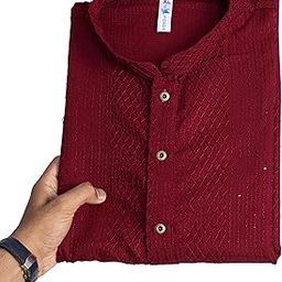 Men's Rayon Kurta Suitable for All Indian Wedding, and Festivals Solid Embellished Long Kurta-Regular Fit-image-115