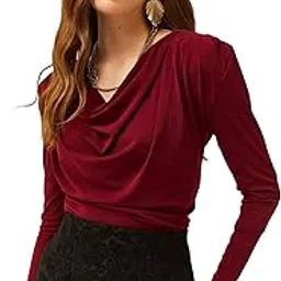 sightbomb SOFTLINE Cowl Neck Long Sleeve Formal WEAR/Casual WEAR Feather Touch Butter Soft Afford LUX Edition Cuddle TEE for Women-picture-43