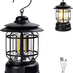 Drumstone (𝟏𝟓 𝐘𝐞𝐚𝐫𝐬 𝐖𝐚𝐫𝐫𝐚𝐧𝐭𝐲) Outdoor Retro LED Camping Lantern – Portable Vintage USB Rechargeable Tent Light for Hiking, Emergency, Wall Hanging, Desk, and Decorative Use-9