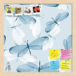 ArtzFolio Butterflies D2 | Bulletin Board Notice Pin Board | Vision Soft Board Combo with Thumb Push Pins & Sticky Notes | Natural Brown Frame | 12 x 12 inch (30 x 30 cms)-25