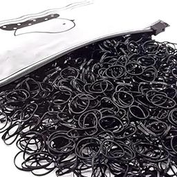 F Falkiya (Pack Of 1000) Elastic Ponytail Holder for hair rubber bands and hair ties for girls and womans Soft Cotton Thick Thin Hair Wear for School Girls, Kids, Women Accessories (Black Mini Hair Rubber)-image-78