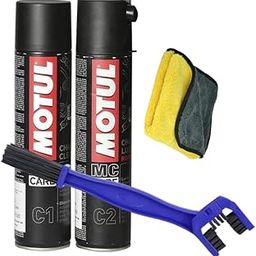 Riders Combo of 400ml - C1 Chain Clean, C2 Chain Lube with Small Microfiber Cloth 25cm X 25cm and Bike Chain Clean Brush-13