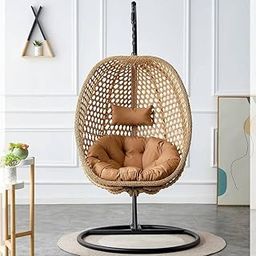 CARTNOVA‚Relaxing Outdoor Hanging Swing Chair: Foldable Basket & Metal Stand for Patio, Garden, Backyard Hammock-image-45