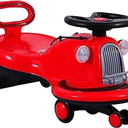 KURB Ride On Swing Car for Kids 1-5 Years| Magic Car with Light & Music | Twister Car with Back Support | with Storage Basket| Comfortable & Durable Seat (Red)-image-43