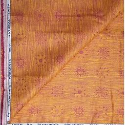 Siyaram's Revista Collection 100% Pure Royal Linen 60 Lea Jacquard Orange Colour Unstitched Shirt Fabric - 1.60 Mts / VV1064-image-55