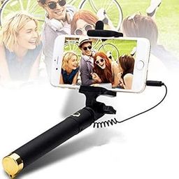 Pocket Size Selfie Stick Wired for iPhone and Android Locust Aux Cable Monopod Series-18