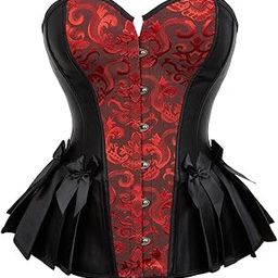 Women Corset Overbust Bustier Printing Lingerie Outfits Plus Size Corsets Burlesque Costume Halloween tage Style Korsett-image-13