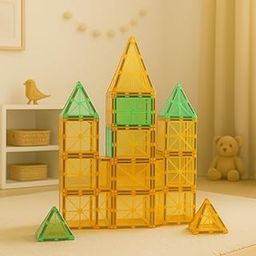 Amazon Brand - Jam & Honey Magnetic Tiles for Kids|Constructing & Creative Learning Educational Brain Development Toys - Vintage Tiles 18 pcs-16