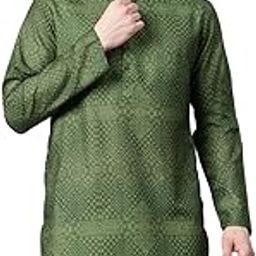 Printed Kurta for Men Cotton Blend Linen Abstract Print Regular Fit-image-119