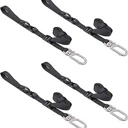 Masterwise Tie Down Straps,1" x 8’ Tie Downs with Swivel Carabiner Hooks, Motorcycle Handlebar Straps for Dirt Bike, Kayak, Car, Truck, Boat, Cargo(4 Pack)-image-53