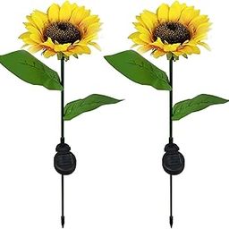 Sunflower Solar Garden Lights - 2 Pcs Flower Shaped Waterproof LED Lights for Patio, Lawn, Garden, and Pathway Decoration (Pack of 2)-image-8