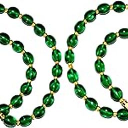 Shahi Pehnawa Crystal Pearl Necklace, 44cm Length, 8mm Beads, Green and Ruby Colours with Brass Barrel Lock Girls & Womens-image-61