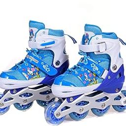 IRIS Kids 3 in 1 Convertible, Adjustable Inline Roller Skates for Beginners, Intermediates and Professionals, Size 6-8 UK (Blue)-image-67