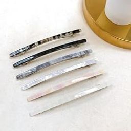 Plenteous Metal/Plastic Hair Back Clip Retro Large Hair Barrettes Automatic Hair Clasps Simple Automatic Hair Clip French Clip Barrettes For Women Ladies, 6Pcs,Assorted-34
