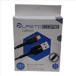 Plastocore Micro-USB Cable, 1m Length, Sync and Charge, 2.4 Amp, White-image-9