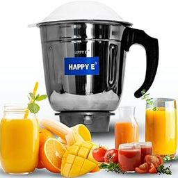 HAPPY E Stainless Steel (MG) Mixer Grinder,Mixi Jar, Aluminum Base Compatible for Bajaj, jyothi, Crompton, prestige, Preethi, Sumeet, Orient, rico,morophy richards, croma, Jaipan (1500 ML)-picture-15