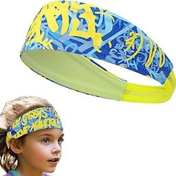 Proberos® Sport Headband for Kids Quick Dry Sweat Headband Fashion Printed Head Band Sweat Absorption Elastic Headband Boys Girls Running Headband for Kids 4-9 Years Old, Head Size 42-68cm-image-40