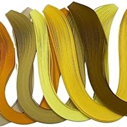 Quilling Paper Yellow Shades Colour Strips 5MM | Single Color | for Earings Jewellery Making for Kids and Adults | Origami Paper | Floral Designs & Project Work (Yellow Family/Shade) | Pack of 6pcs-image-19