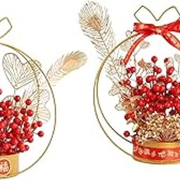 HEAVENGLOW 2X Flower Basket Ornament Door Hanging Spring Festival Style A and Style C-image-9