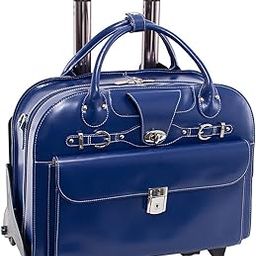 McKleinUSA W Series, Roseville, Top Grain Cowhide Leather, 15" Leather Fly-Through Checkpoint-Friendly Patented Detachable -Wheeled Ladies' Laptop Briefcase, Navy (96647), One Size-picture-36