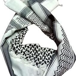 Men's Cotton scarf (Black and white)-image-96