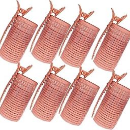 (8 pcs) Heatless Hair Curler Roller with Clips for Women - Premium Velcro Rollers for Curling Hair - Lightweight and Portable No Heat Hair Curl Tools (Random Colors)-image-19