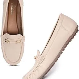 padchin Buckle Detailed Wedge Heel Moccasin Loafers for Women & Girls-picture-31