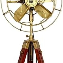 Nautical Gallery Antique Pedestal Fan - Antique Tripod Fan With Modern Unique Style Wooden Tripod Stand For Home & Office-18