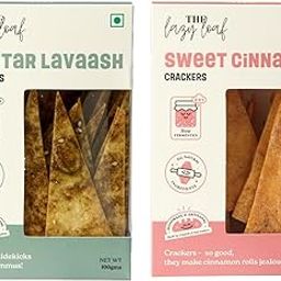 The Lazy Loaf Crackers Combo – Lavash with Za’atar & Sweet Cinnamon – Thin, Crispy & Crunchy Flatbread Snacks – Handcrafted, Baked, Not Fried – Natural Ingredients – 2 x 100g Packs-image-65