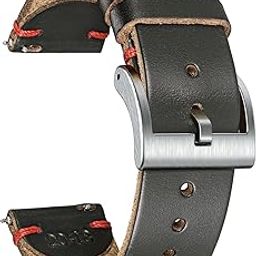 hemsut h Leather Watch Bands for Men, Horween Quick Release Leather Watch Strap Vintage Watch Replacement Wrap of 18mm, 20mm, 22mm-image-82