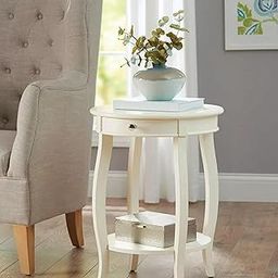 Chest of Drawers, Corner Side Table with Drawer Bedside Table with Coffee Table and Retro Style Bedside Table .(White)-picture-31