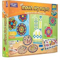 Imagimake Learn Indian Art Forms-Arts and Craft DIY Kit for Kids 8-12, 5 Indian Art Forms-Madhubani, Warli, Lippan, Mandala & Block Printing Arts, Perfect DIY for Girls Kids & Boys Multi-Color.-26