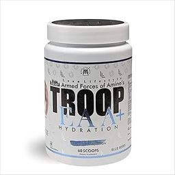 MFR Troop EAA+ Hydration Supplement, Blue Berry Flavour, 300g, 60 Scoops, All-in-One EAA BCAA with Electrolytes-image-65