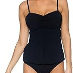 Women's Plus-Size Shirred Bandeau Underwire Tankini with Foam-image-22