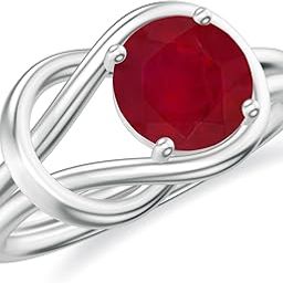 Natural Gemstone Round Solitaire Infinity Knot Ring for Women | 12 Birthstones | 925 Sterling Silver with Platinum Overlay | Handcrafted | Engagement Ring | Best Gift for Her-image-18