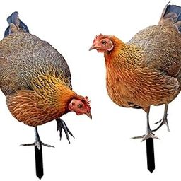 UJEAVETTE Hen Garden Stake Gifts Realistic Animal Statue Stakes for Garden Patio Porch Style B-image-90