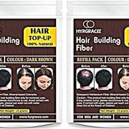 Hair Building Fiber Concealer Refill for Unisex Use to all Branded (Dark Brown 25+25 gram) Pack of 2, 50 gram-39