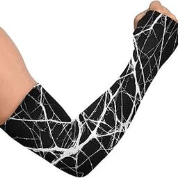 Cooling Arm Sleeves for Men Women UV Sun Protection Arm Covers Black Marble Compression Sleeves Sports Football Golf Cycling-image-99