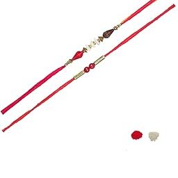 designer red bead rakhi combo for brother | rakhi for brother and bhabhi | rakhi set | rakhi (Pack of 2)-picture-35