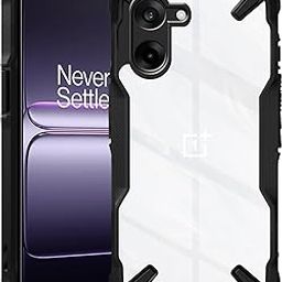 amazon basics OnePlus Nord CE5 5G Back Cover | Crystal Clear Transparent Back | Ultra Hybrid | Full Camera Protection | Raised Edge | Bumper Back Case (Black)-84