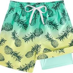 Boys Swim Trunks with Compression Liner Anti-Chafe Swim Shorts Quick Dry UPF 50+ Bathing Suits Swimwear 7-20T-image-83
