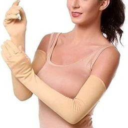 Women Men Cotton Full Hand Gloves for Biking and Driving Dust, Pollution and Sunburn Sunlight Protection Gloves Pack of 1 BEIGE_COLOR-image-70