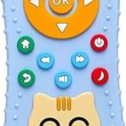 tekme Infant Cute Cat Silicone Baby Teether-Cat Remote Control Shape Food Grade Teething Toy For Babies-Sensory Teething Toy (Blue)-12