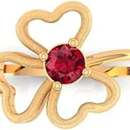 14KT (585) Yellow Gold Charming Blossom Ring for Women | Delicate Beauty & Elegant Design (Gold weight - 0.55 Gram)-image-2