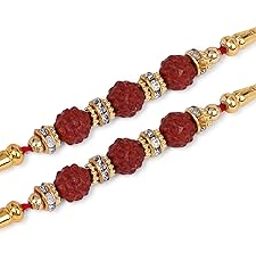 Nemi Enterprises Rudraksh Daimond Ring Rakhi For Brother | Sister | Family With Roli Chawal (Set of 2)(NE 255)-image-41