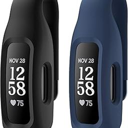EEweca 2-Pack Clip Case Accessory for Fitbit Inspire 3/Inspire 2, Black+Midnight Blue-image-11