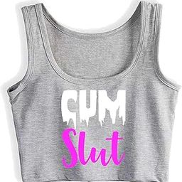 New Cumslut Woman Girl Cum Slut Sleeveless Crop Top BDSM-image-98