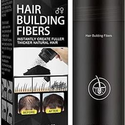 KTKHT Hair Building Fibers - Hair Powder Thickener, Topper for Fine Hair - Natural Hair Filler Instantly Conceals Hair Loss - Hair & Bald Spots Filler for Women & Men (Black)-image-80