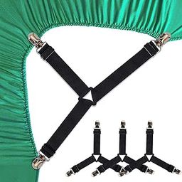 Adjustable Triangle Bed Sheet Straps – 3-Way Elastic Grippers & Fasteners for Fitted Sheets, Mattress Covers, Sofa Cushions – Durable Sheet Holders & Suspenders, No-Slip Design-picture-16