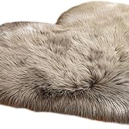 Plush Heart Shaped Carpet Modern Bedside Rug for Indoor Study Room Farmhouse Gray-image-26